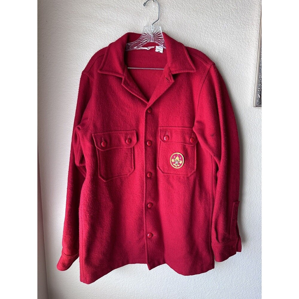Vintage BSA Boy Scouts Of America Official Red Wool Jacket Men’s Size 42 Long